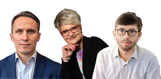 Agnieszka Piróg, Andrzej Sobczak i&nbsp;Jan Maria Kowalski